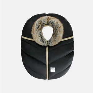 7AM - Car Seat Cocoon Cover, Black Faux Fur Tundra